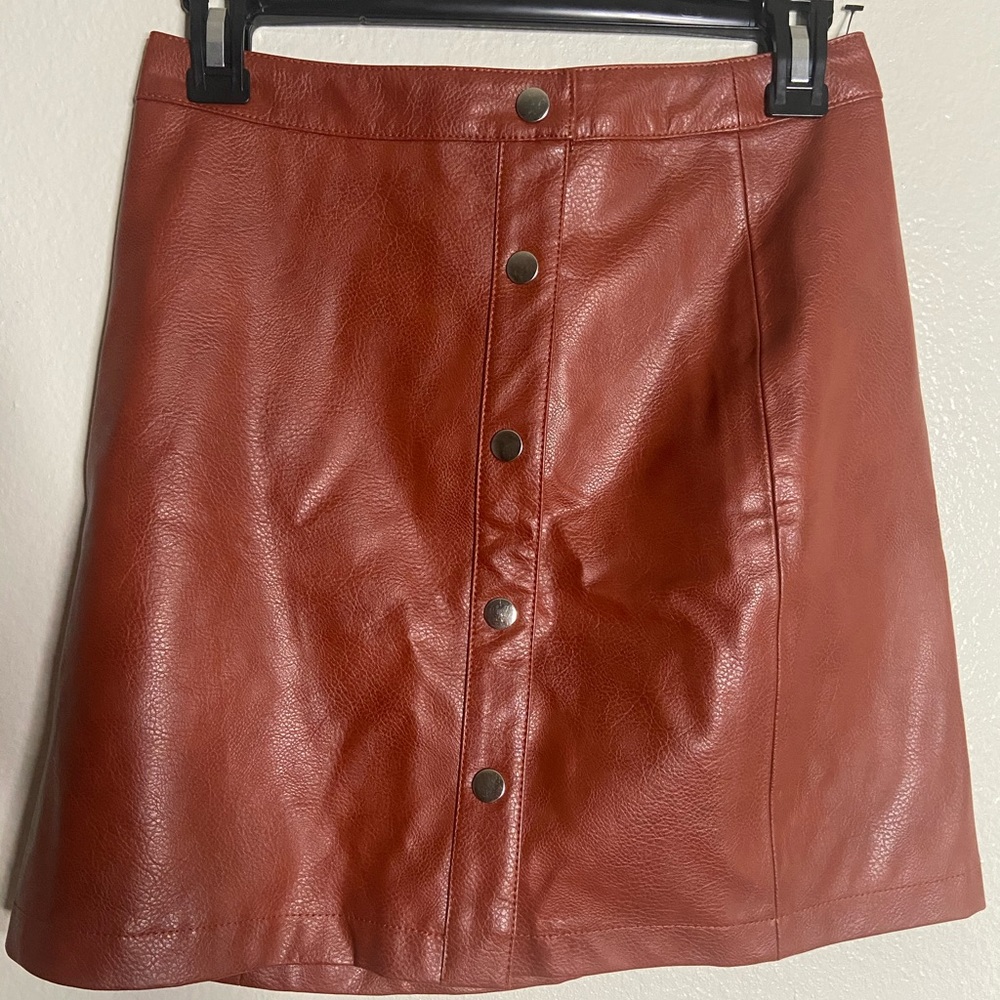 Brown Pleather UO Skirt